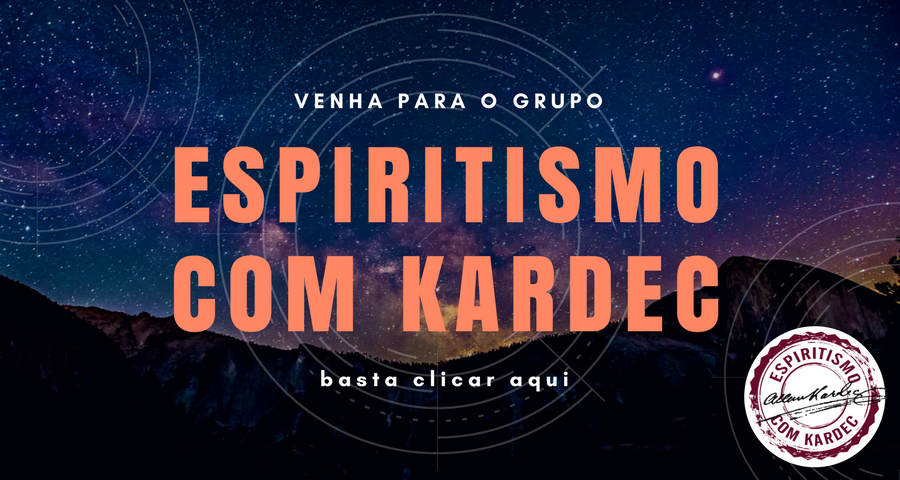 Banner de convite para o grupo Espiritismo com Kardec